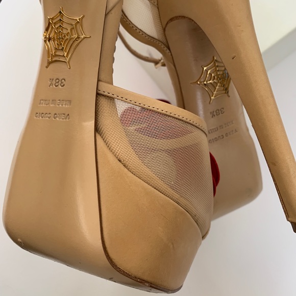 Charlotte Olympia Florentina Nude Mesh High Heels - Picture 6 of 11